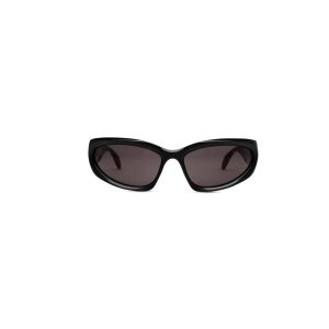 Men's Balenciaga Swift Oval Sunglasses Black | 5872FSZYL