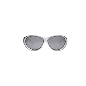 Men's Balenciaga Swift Round Sunglasses Silver | 4061HDLUM