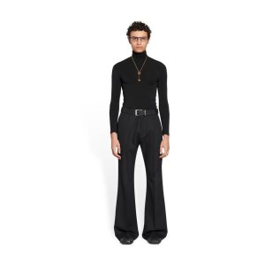 Men's Balenciaga Tailored Flared Pants Black | 5308OWLAN