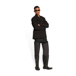 Men's Balenciaga Tailored Peacoat Jackets Black | 8043HIPXQ