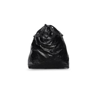 Men's Balenciaga Trash Bag Large Pouch Tote Bags Black | 0472GJQDY