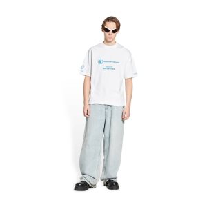 Men's Balenciaga Wfp Medium Fit T Shirts White | 6183YSPCE