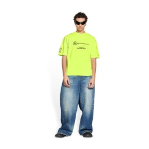 Men's Balenciaga Wfp Medium Fit T Shirts Yellow | 7269LXNWY