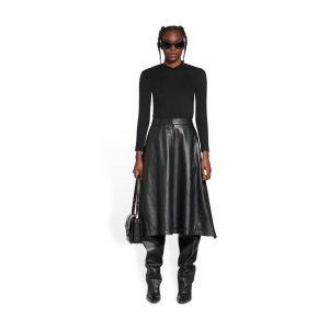 Women's Balenciaga A-line Skirts Black | 7640POGZV