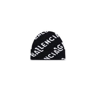 Women's Balenciaga Allover Logo Caps Black | 4621XSNKP