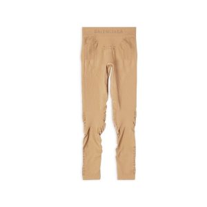 Women's Balenciaga Athletic Leggings Pants Beige | 0476BVXHE