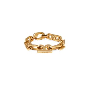 Women's Balenciaga B Chain Thin Bracelet Jewelry Gold | 9452XRIWD