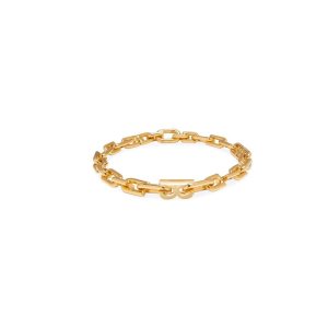 Women's Balenciaga B Chain Thin Necklace Jewelry Gold | 8175VFLJR