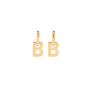 Women's Balenciaga B Chain Xl Earrings Jewelry Gold | 3792LUGBI