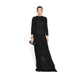 Women's Balenciaga Back-to-front Maxi Dress Skirts Black | 8403XPGIF