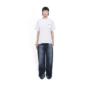 Women's Balenciaga Balenciaga Large Fit T Shirts White | 2950FVJTG