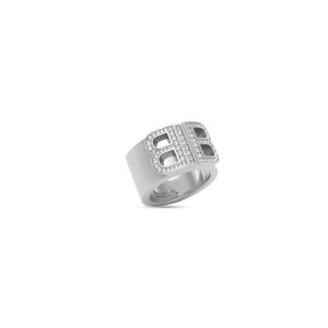 Women's Balenciaga Bb 2.0 Ring Jewelry Silver | 3978UHFBI