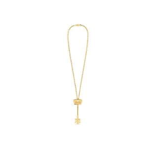 Women's Balenciaga Bb Key Necklace Jewelry Gold | 5802EHVPW