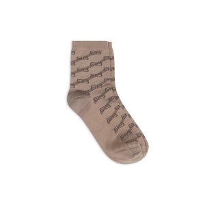 Women's Balenciaga Bb Monogram Socks Beige | 6190EIZDH