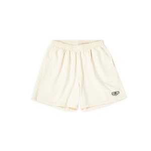 Women's Balenciaga Bb Paris Icon Sweat Shorts Pants Cream | 9238MVPER