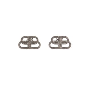 Women's Balenciaga Bb Small Stud Earrings Jewelry Silver | 8971OZDPA