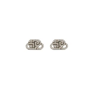 Women's Balenciaga Bb Xs Stud Earrings Jewelry Silver | 2501PVURY