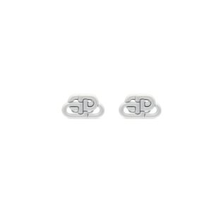 Women's Balenciaga Bb Xs Stud Earrings Jewelry White | 6071BLGCZ