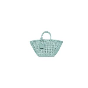 Women's Balenciaga Bistro Xs Basket With Strap Tote Bags Mint | 1954SHQTP