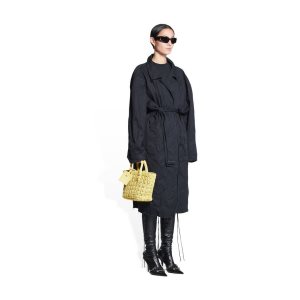 Women's Balenciaga Bistro Xs Basket With Strap Tote Bags Yellow | 6790AZMLK