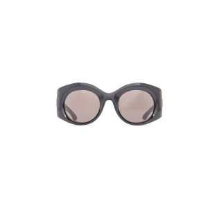 Women's Balenciaga Bold Round Sunglasses Black | 6437DWLSG