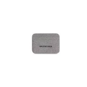 Women's Balenciaga Cash Glitter Material Cardholders Grey | 2413OGLAV