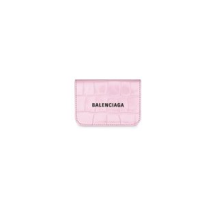 Women's Balenciaga Cash Mini Crocodile Embossed Wallets Fuchsia / Black | 4978MNQTH