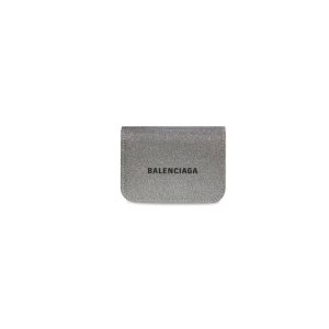 Women's Balenciaga Cash Mini Glitter Material Wallets Grey | 6021OKFZE