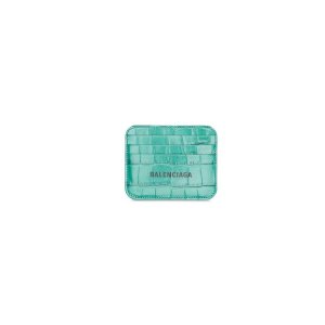 Women's Balenciaga Cash With Split Crocodile Embossed Cardholders Green | 3659UEOTL