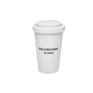 Women's Balenciaga Cities Los Angeles Cup Equipment White | 6921TUDVF