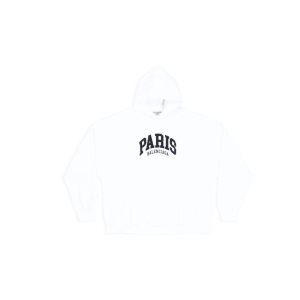 Women's Balenciaga Cities Paris Wide Fit Hoodie White | 4501MJPHS