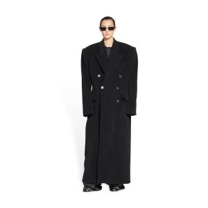 Women's Balenciaga Coat Jackets Black | 6730FWYGQ