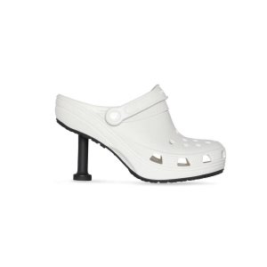 Women's Balenciaga Crocs Madame 80mm Pumps White | 3164DQPTE