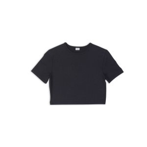 Women's Balenciaga Crop Tops Black | 3671GQXYI