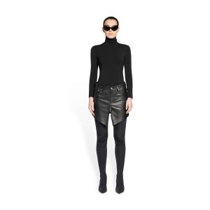 Women's Balenciaga Cut-up Mini Skirts Black | 0568ZXTQH