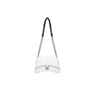 Women's Balenciaga Downtown Small Chain Shoulder Bags White | 7419GEMOS