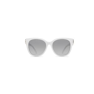 Women's Balenciaga Dynasty Cat Sunglasses White | 0157YKQXI