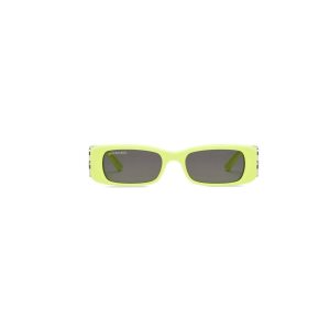 Women's Balenciaga Dynasty Rectangle Sunglasses Yellow | 7310AFHKW