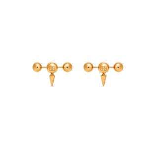 Women's Balenciaga Force Bar Earrings Jewelry Gold | 1548BPULM