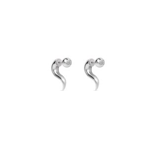 Women's Balenciaga Force Horn Earrings Jewelry Silver | 4021XYIWH