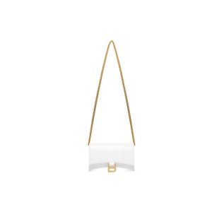 Women's Balenciaga Hourglass Box Chain Strap White | 0753UPRFL