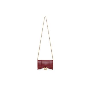 Women's Balenciaga Hourglass Box Chain Strap Red | 9068KQRCW