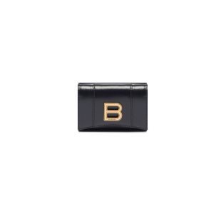 Women's Balenciaga Hourglass Mini Wallets Black | 1642JTQPS