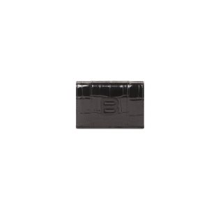 Women's Balenciaga Hourglass Mini Wallets Black | 4965HNOMB