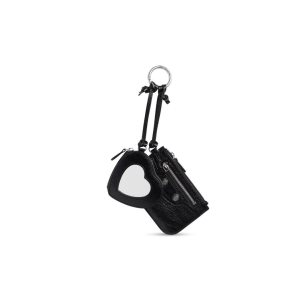 Women's Balenciaga Le Cagole Clip On Card And Mirror Keyrings Black | 5084TOQDC