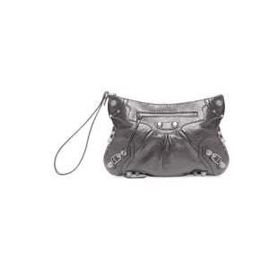 Women's Balenciaga Le Cagole Large Pouch Pouches Dark Grey | 6721CGOIQ