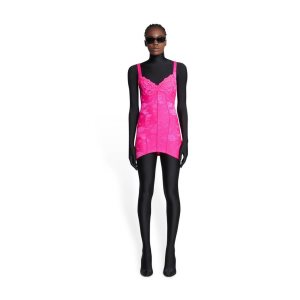 Women's Balenciaga Lingerie Mini Dress Skirts Pink | 2413TUBHN