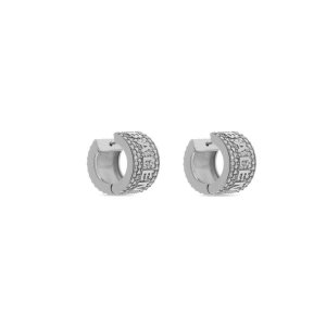 Women's Balenciaga Logo Hoop Xl Earrings Jewelry Silver | 1508KDYFT