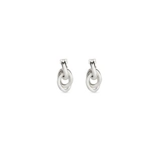 Women's Balenciaga Loop Triple Earrings Jewelry Silver | 5341EZPCQ