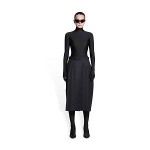 Women's Balenciaga Loose Skirts Black | 0618MWVOA